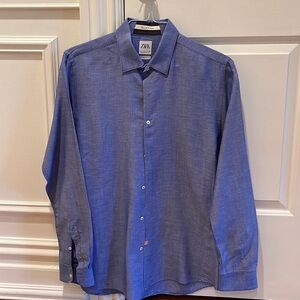 Men’s Zara slim fit linen button down